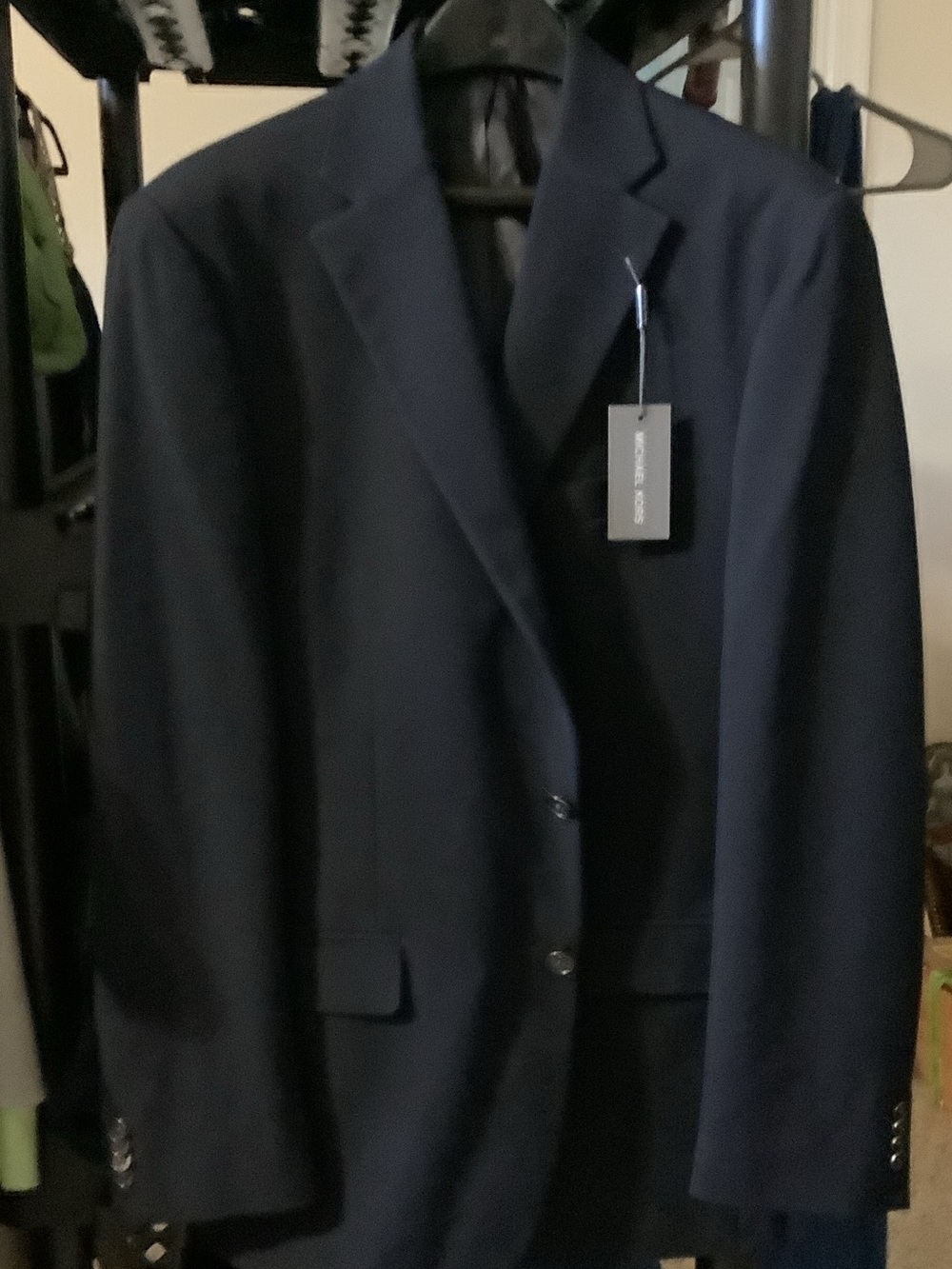 Michael Kors Men's Dark Navy Two-Button Suit Jacket, 42L,new